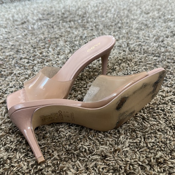 Aldo Cassilia Medium Beige Heeled Mule Stiletto heel - Picture 7 of 8